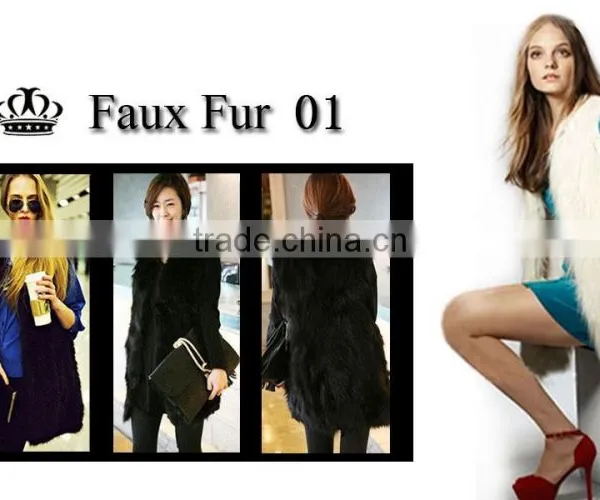 Multicolour Fashion Fox Fur 2014 Wool Overcoat Medium-long Fur Coat