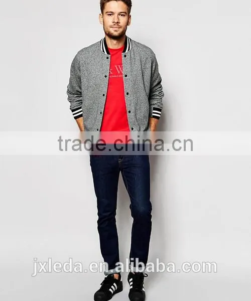 Men Zip up Plain Varsity Sweatshirt Jacket Custom, Spring / Autumn Apperel OEM Supplier photo-4