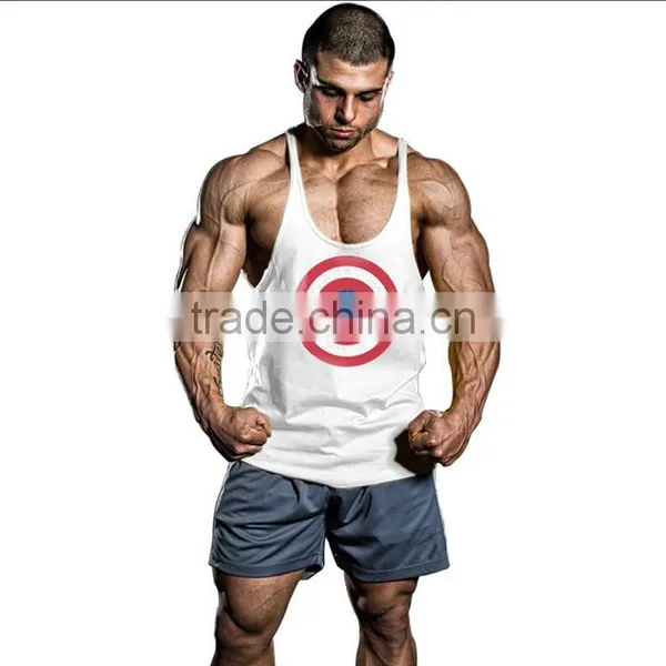 Printed Men Wholesale Bodybuilding Stringer Tank Tops photo-3