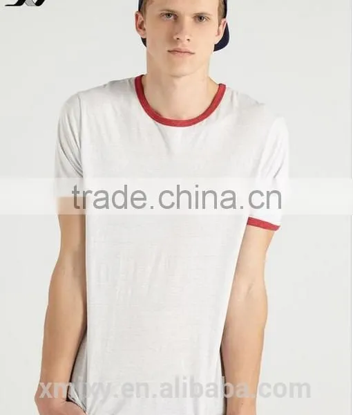 2017 Mens Classic Fit With Contrast Crew Neck Ringer Collar T-shirt Bulk Tshirt