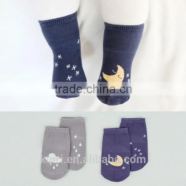 Children Cute Socks Baby AB Kids Cloud Moon Socks Baby Rubber Slip-resistant Floor Socks photo-4