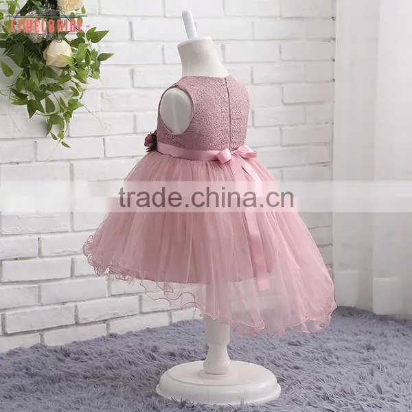 China Supplier Custom Pink Flower Girl Dress for 4 Years Girl photo-3
