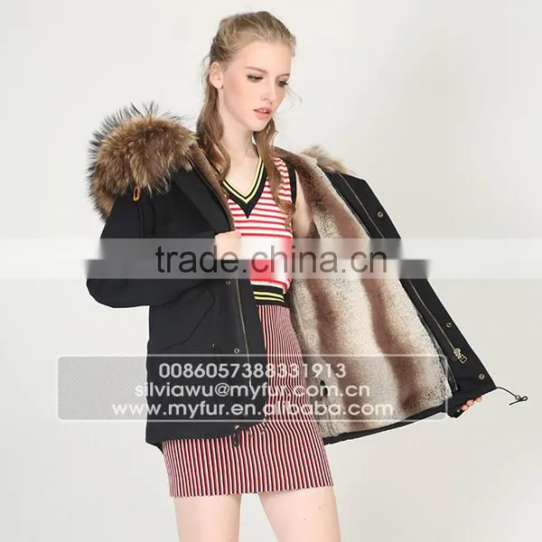Myfur Customized China Top Quality Genuine Fur Parka Coat Wholesale photo-3
