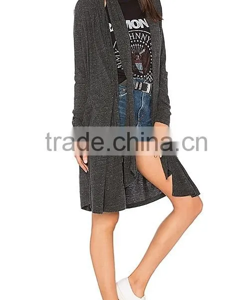 2017 Latest Plus Size Long Sleeve Knee Length Wholesale Knitted Women Long Cadigan Sweater photo-2