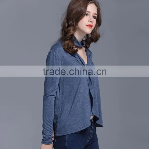 Top Sell Women Clothes 2017 Summer Front Short and Long Back Blouse photo-3