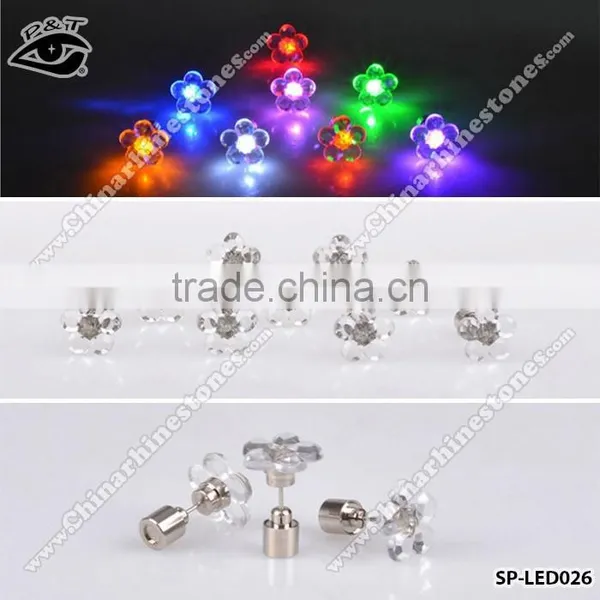 Party LED Light Earring Stud Flower Shape Earring Light Up Earring Nail For Young Girls photo-3
