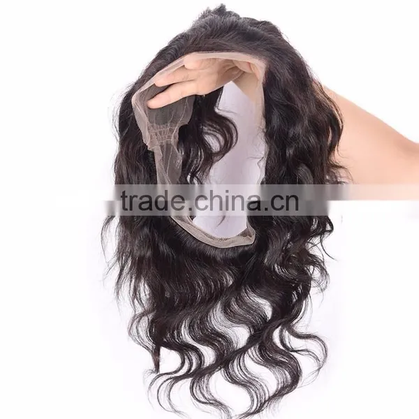 New Style 360 Lace Band Frontal 22*4 Brazilian Virgin Hair Human Hair Lace Band Frontal Closure Bleached Konts photo-6