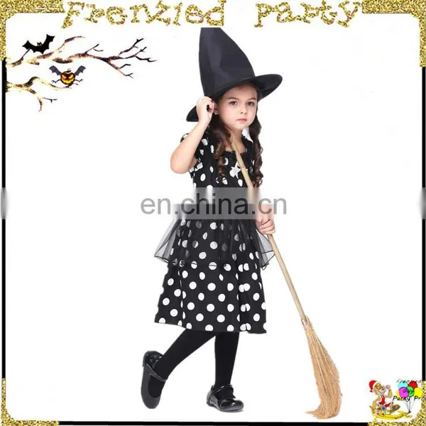 New Arrival Black With White Dot Halloween Witch Costume FGCC-0153 photo-3