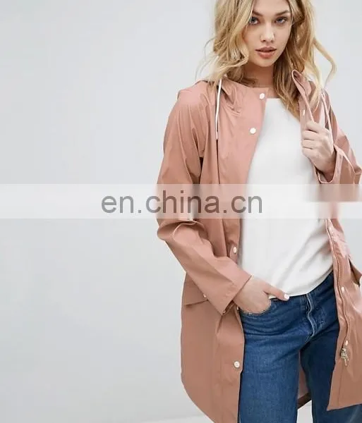 OEM Wholesale 2017 Lady Long Dust Coat Fashion Women's Trench Coat photo-2