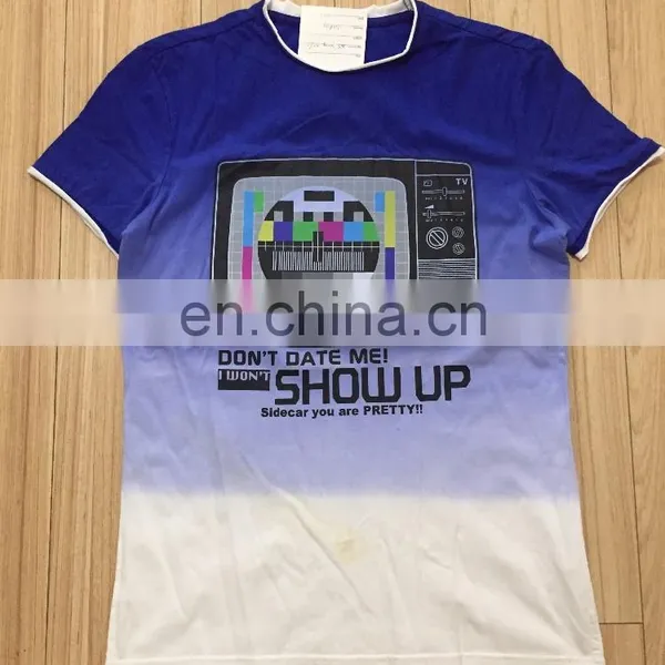 100% Cotton Customized Brand Men's Knitted Long Sleeve V-neck Tie-dyed Technics T-shirt photo-5