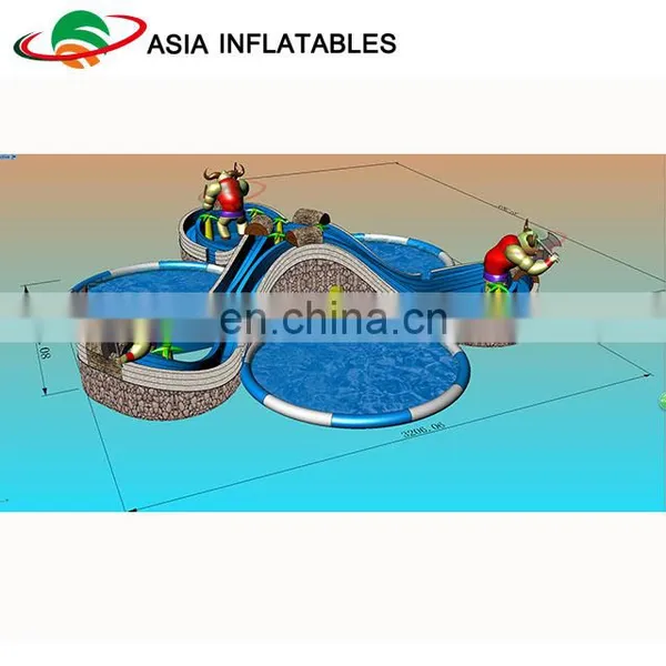 Inflatable Ground Moving Water Park Equipment With 3 Pools photo-2