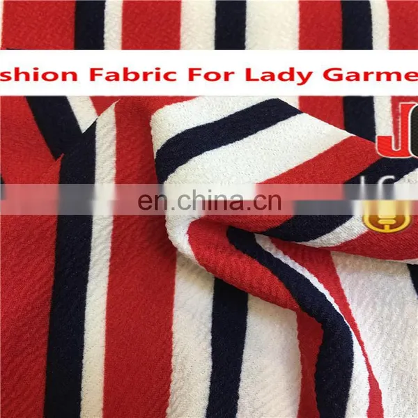 SS18 NEW KNITING SINGLE CREPE FABRIC CLASSIC PRINTED STRIP PRINTED FABRIC FOR WOMEN JACKET photo-2