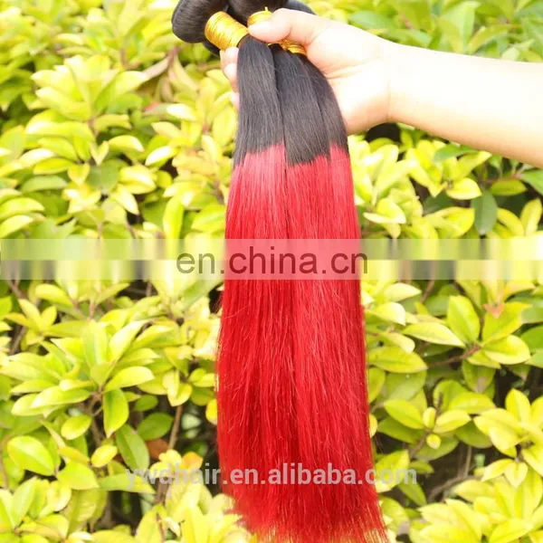 Ombre Brazilian Virgin Hair Straight Burgundy Brazilian Hair Weave Bundles photo-2