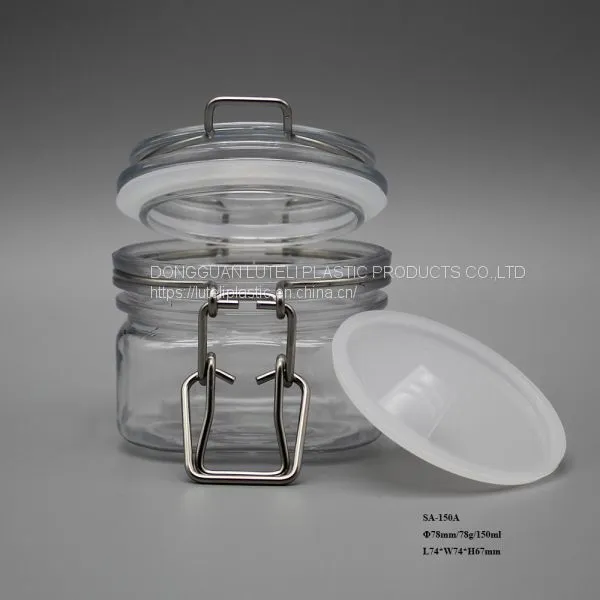 High Grade 150ml / 150g Wide Mouth Square PET Plastic Cosmetic Jar and Container With Inner Seal for Packing Face Skin Cream photo-5