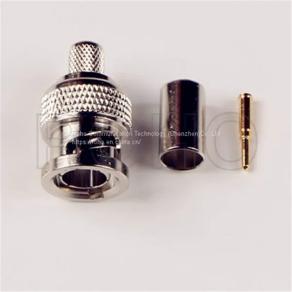 RF Connector BNC Straight Male Plug Crimp for Rg59/60 Cable