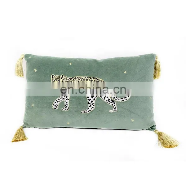 Decorative Velvet Throw Pillow Cushion Cover With Tassels for Couch photo-2