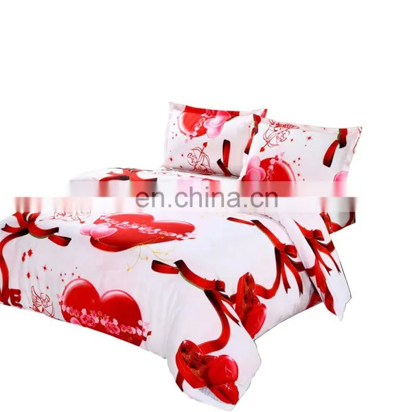 3D Bedding Set Reactive Printing 100% Polyester Duvet Cover Set With Full of Loves
