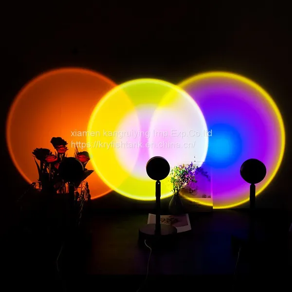 2021 Living Room Wall Decor Usb Colorful Rainbow Sunset Projection Led Floor Lamp Light