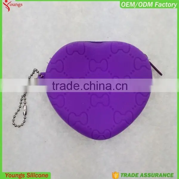 Customized Hot Sale Lovely Candy Heart Shape Zipper Silicone Coin Purse for Kids, Girls photo-5