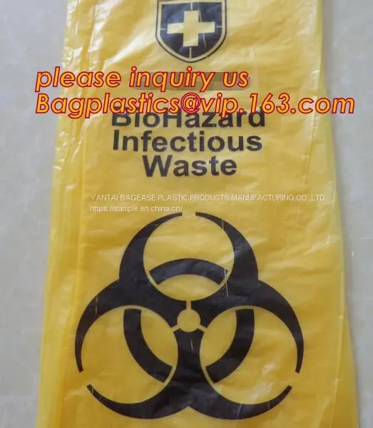 Polypropylene Biohazard Disposal Bags, Warning Label, Sterilization Printed, Waste Bags With Biohazard Symbol photo-4