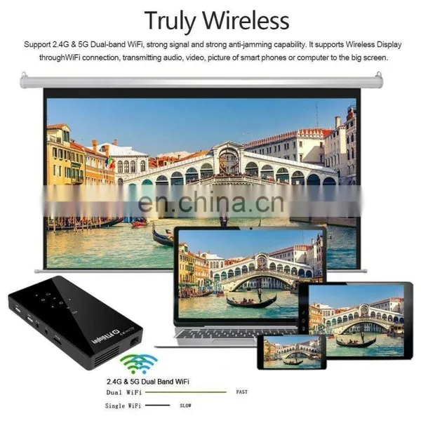 New HD Pico Projector P8 Android Smart Portable Mini Projector Home Office Wireless WIFI Projection photo-5