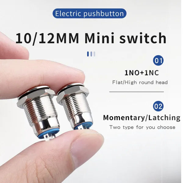 Waterproof 10mm Stainless Steel Flat Round Head 1no1nc Electric Push Button Self Recovery photo-5