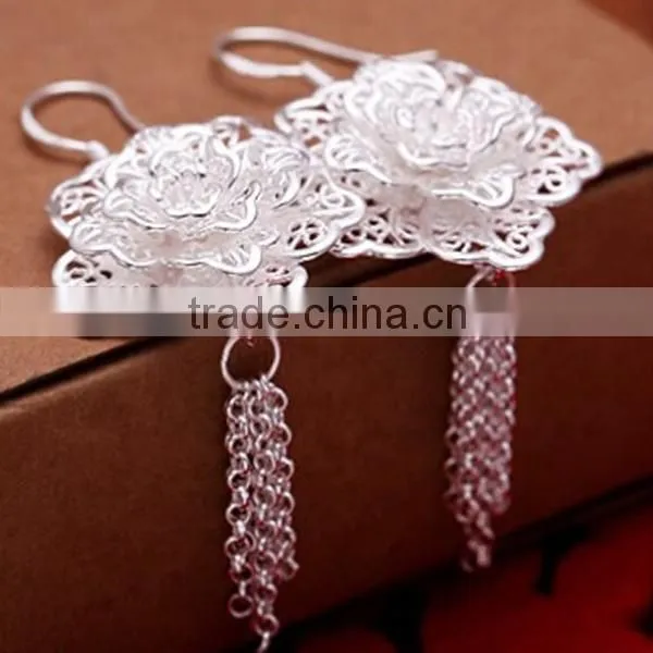 Wholesale 2015 Fashion Jewelry 925 Sterling Silver Flower Earrings Quality Choice photo-3