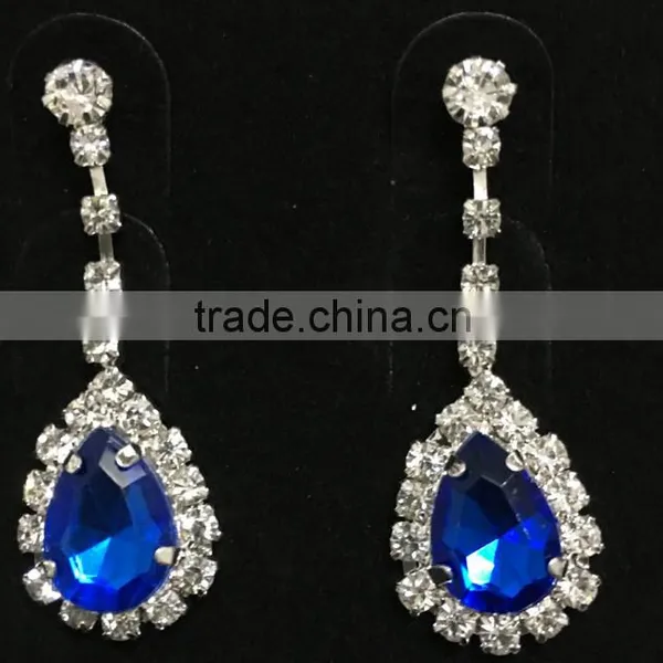 Custom Wedding Favor Crystal Sapphire Necklace Earring Set photo-4