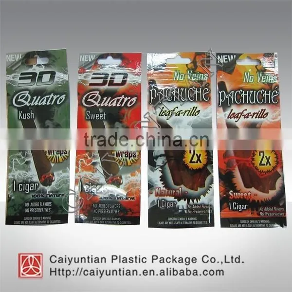 2X Burrerfly Hole Tobacco Plastic Package Bag With Multi-color Personalized Design
