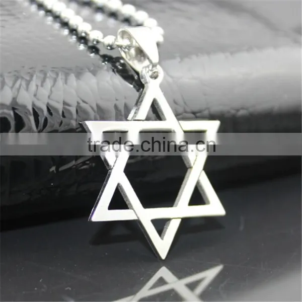 Wholesale Stainless Steel Hexagram Six Point Star Pendant Necklace photo-3