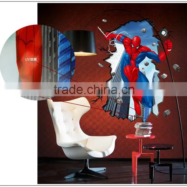 2016 3d Vinyl Wall Stickers For Kids Rooms Pvc Wall Decals Home Decor 3D Super Hero Wholesale photo-2