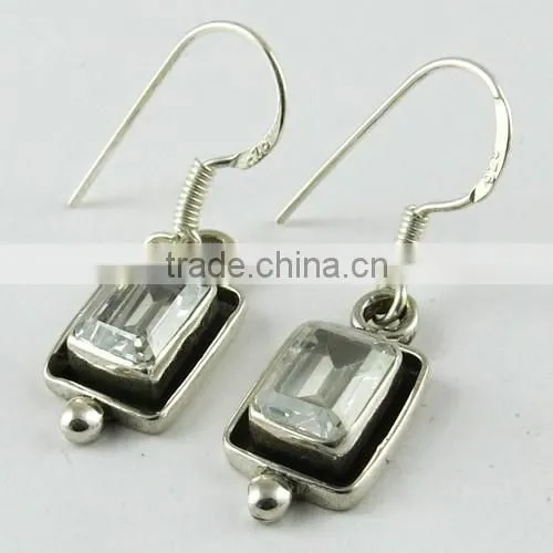 Honora Ming ! White CZ 925 Sterling Silver Earring, 925 Silver Jewelry, Indian Silver Jewelry photo-3