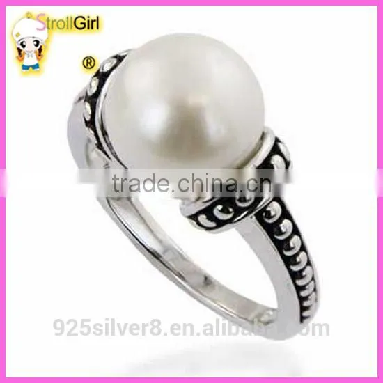 10.5 - 11.0mm Cultured Freshwater Pearl Ring in Sterling Silver