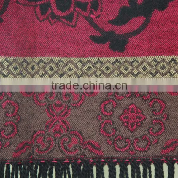 New Style Fashion Twill Fringe Bulk Jacquard Pashmina Shawl Scarf Manufacturer photo-3