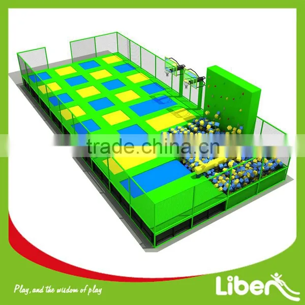 Laser Light Park Used Commercial Trampoline Park With Cube Foam Pit photo-2
