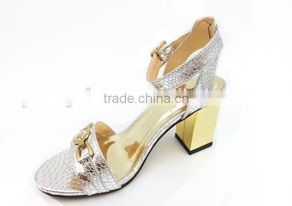 Middle Thick Heel Ankle Strap Office Lady Sandals With Button photo-4