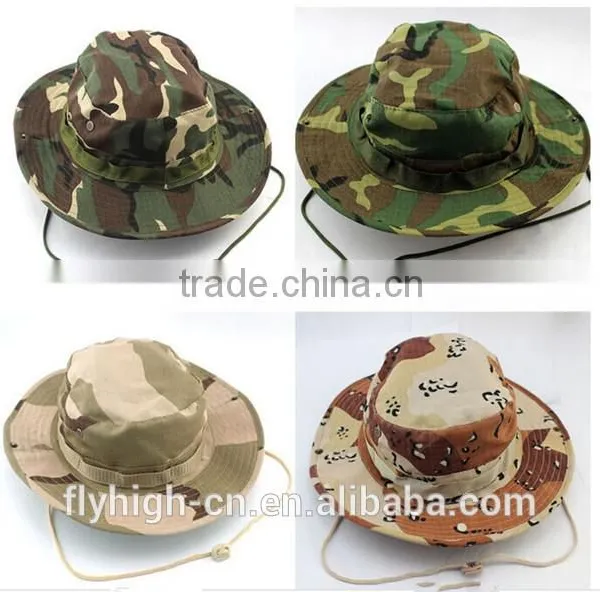 High Quality Logo Outdoor Cotton Camouflage Bucket Hat photo-2
