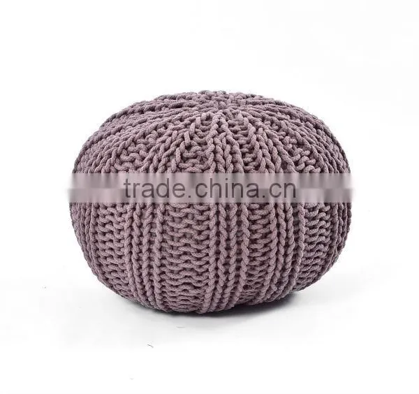 Natural Fibres Styles Modern Footstool Poufe Seat Knitted Cotton