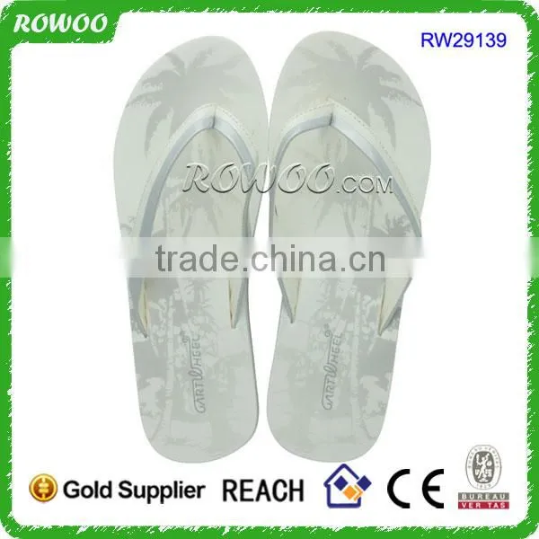 White and Green Low Price Ladies Sandals Girl Latest Flat Sandals photo-2