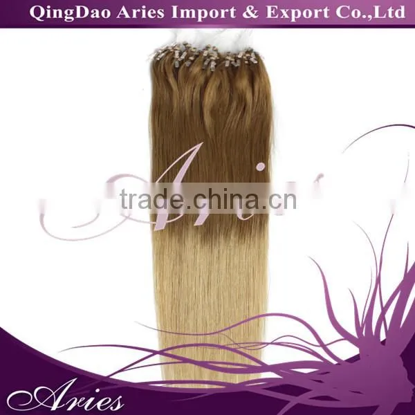 Indian Human Micro Loop Ring Hair Extensions Natural Blonde 4A Grade Tangle Free Micro Bead Hair Extensions photo-3