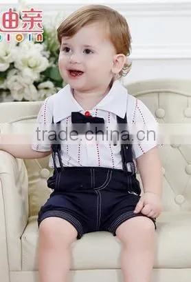 New Kids Summer Clothes Boy Girl Baby Baby Bib Shorts T-shirt Gentleman Two Piece photo-5