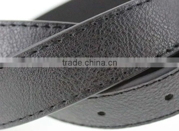 Women's Plain Black PU Leather Belt With Rhinestone Ring in YiWu photo-5