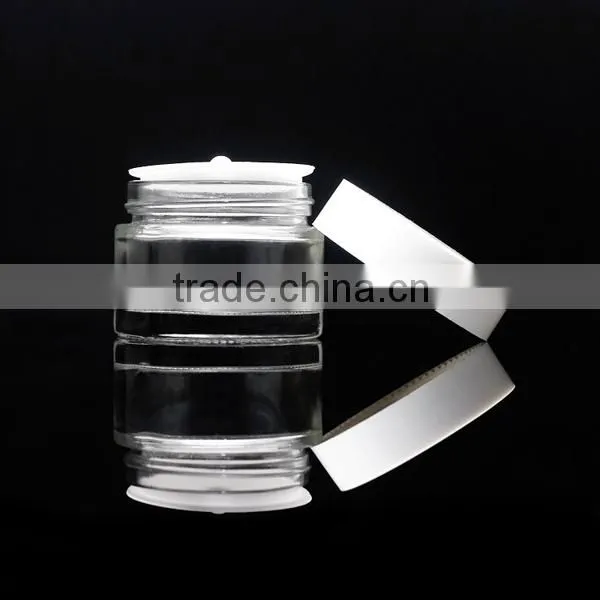 50g Empty Cosmetic Glass Jar Glass Bottle With Aluminum Black Cap photo-6