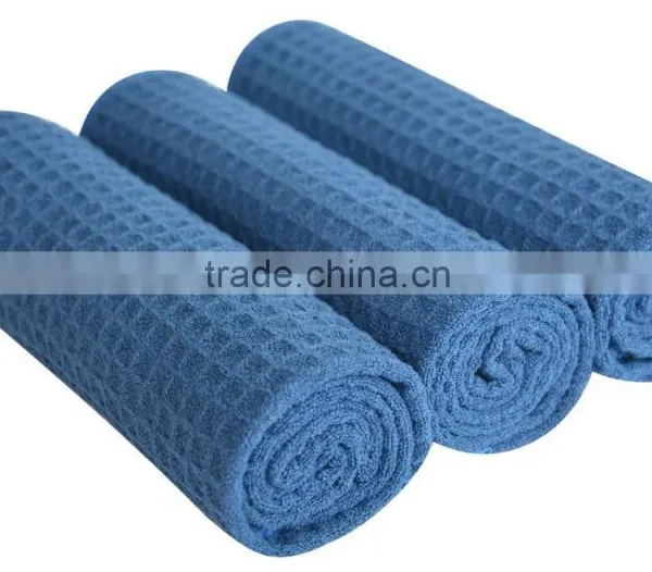 Sinland Microfiber Waffle Weave Kitchen Towels Dish Cloth 16inch X 24inch Navy Blue photo-3