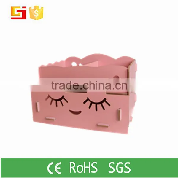 Wholesale Pretty Pink Handmade Houseware Fold Female Storage Comestic Box & Organizer for Living Room photo-5