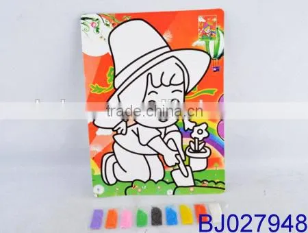 Cheap Diy Toy Funny Colorful Cartoon Sand Art Painting Kit for Kids photo-3