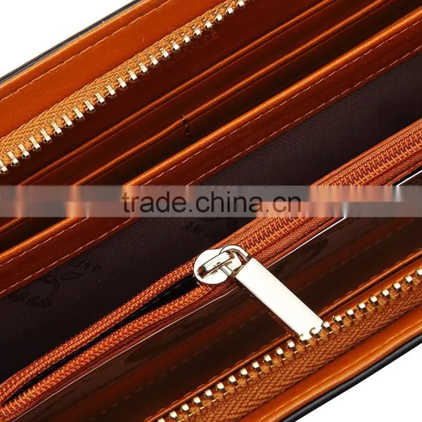 Fashion Trendy Pretty Women Rose Red Leather Zipper Clutch Wallets With Card Slots photo-6