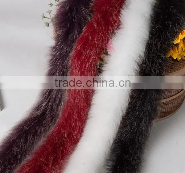 Colored Fox Fur Strips / Dye Fur Trimming / Fox Fur Tirm For Shoes