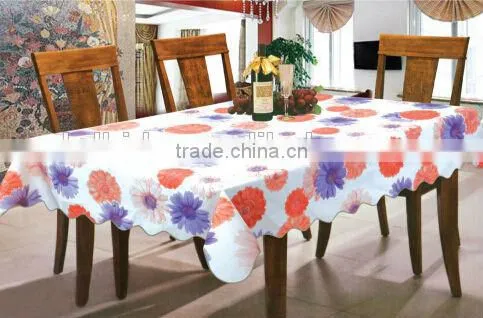 Beautiful Flower Printed Square Vinyl Table Cloth photo-2