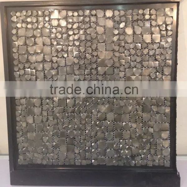 Cheap Aluminium Shiny Mosaic Tiles+metal Mosaic